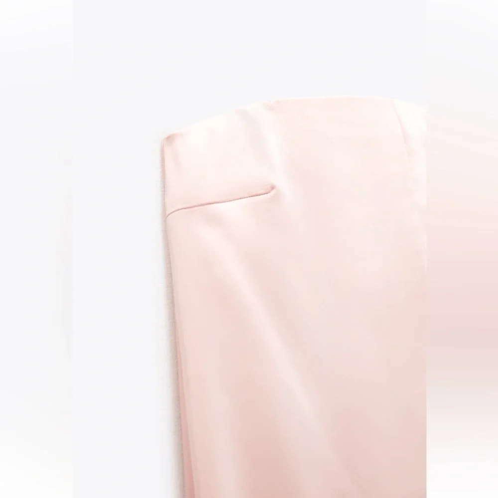 Zara STRAPLESS SATIN EFFECT JUMPSUIT. Pale Pink. Sizes XS, M, L. New with Tags. - Picture 10 of 10
